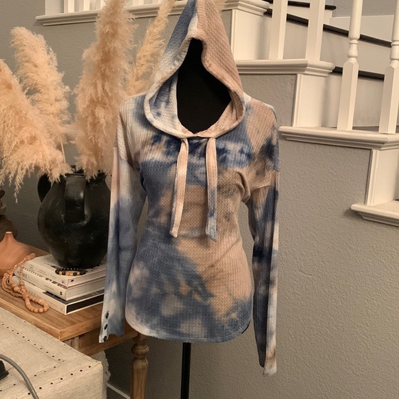 Belldini Sweaters - Belle By Belldini Tie Dye Long Sleeve Hooded Sweater